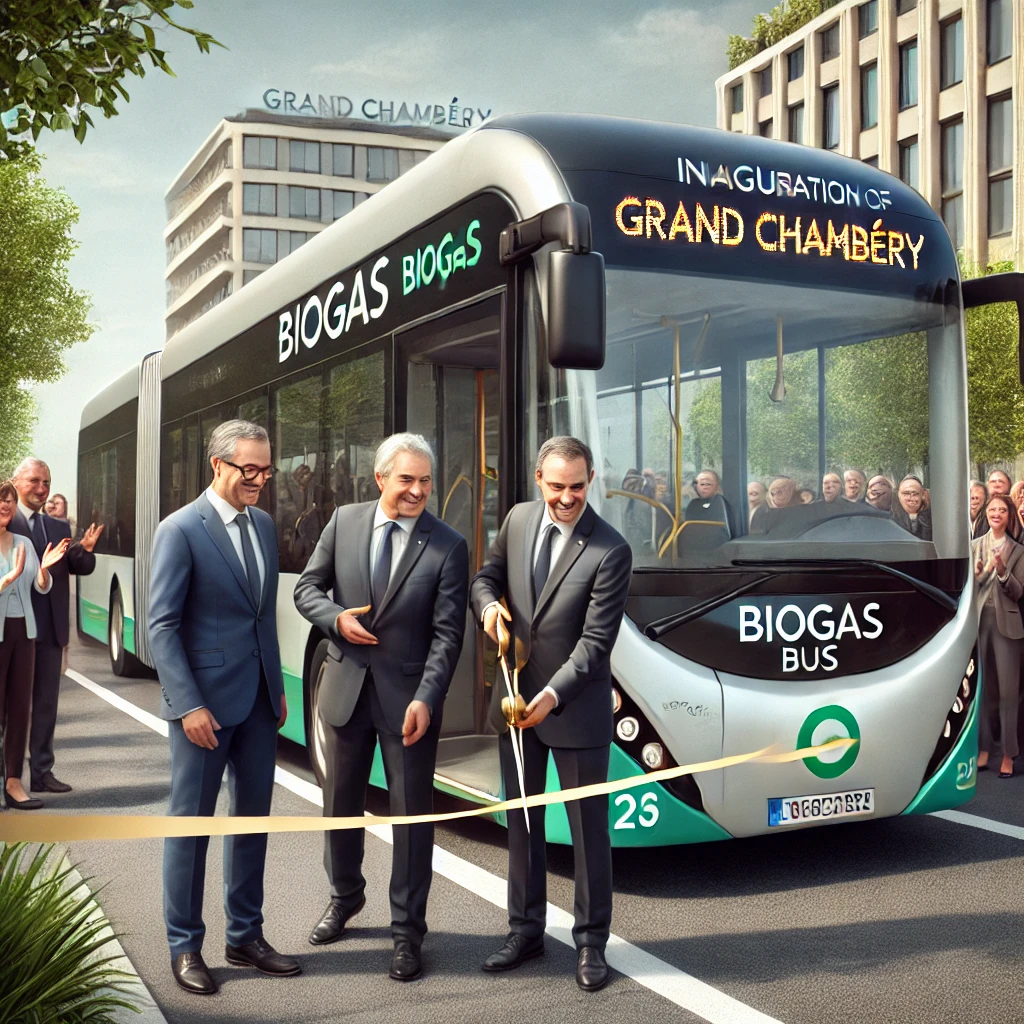 Inauguration des nouveaux bus bioGNV à Grand Chambéry